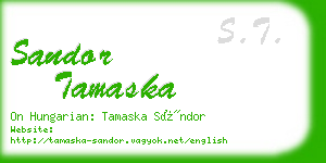 sandor tamaska business card